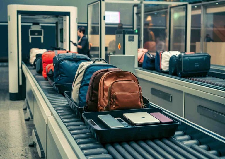 contrôle des objets interdits en avion